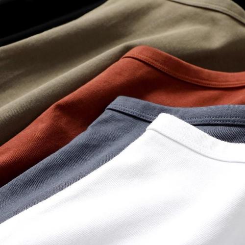 Summer Pure Cotton Heavyweight Solid Color Men's Sleeveless T-Shirt Backless Top Loose Plus Size Men's Kimono Short Sleeve T-Shirt Trendy