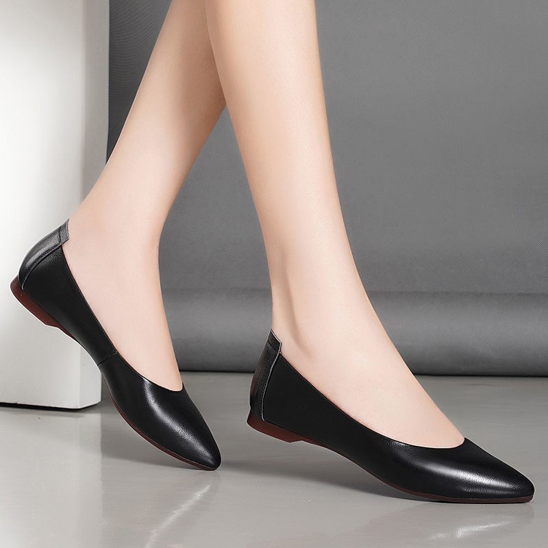 Zapatos de mujer negro blanco amarillo nuevos zapatos de cuero cómodos zapatos casuales de mujer zapatos de tacones planos de mamá otros