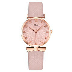 外貿時尚新款數字蝴蝶結女士手錶女表皮帶石英表潮流女款一件代發