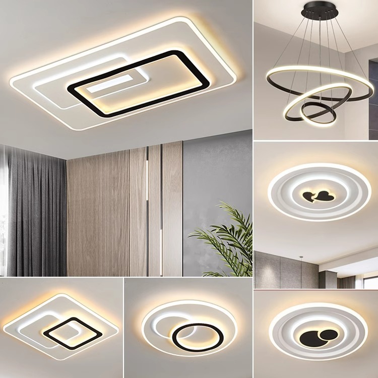 Living Room Lamp Modern Simple Atmospheric Home Led Ceiling Lamp Nordic Dining Room Lamp Complete Set of Lamps