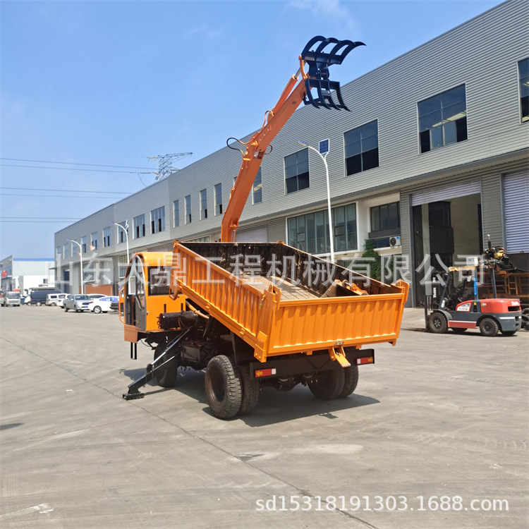 四不像随车抓木机 农用抓取运输抓木机 轮式自卸翻斗抓木机厂家