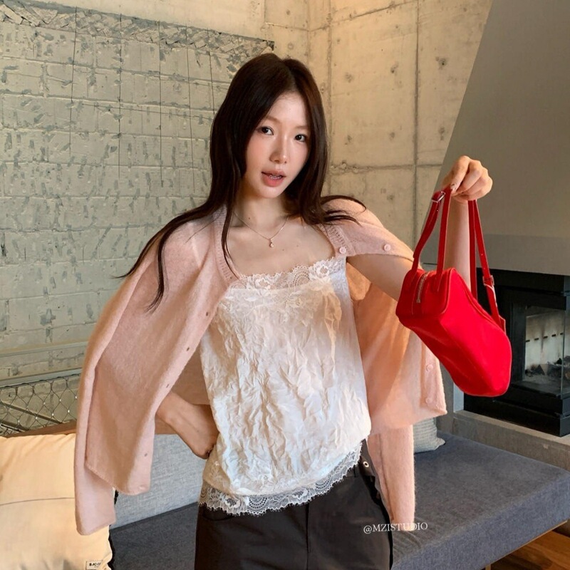 MZI STUDIO Early Autumn Korean Style Gentle Versatile Slimming Age-Reducing Round Neck Knit Cardigan for Women A80118 MZI STUDIO Early Autumn Korean Style Gentle Versatile Slimming Age-Reducing Round Neck Knit Cardigan for Women A80118