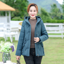 妈妈装秋冬中老年女装棉衣冬季外套2023洋气大码棉袄连帽羽绒棉服