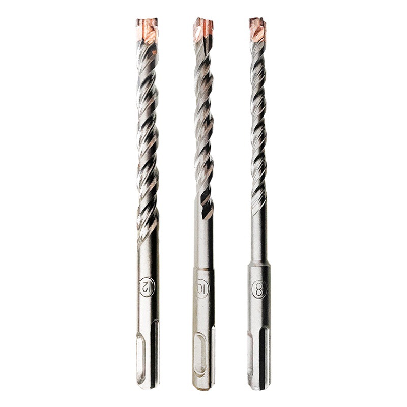 7 unid martillo eléctrico broca traje de dos pozos dos ranuras de mango redondo Cruz cortador cabeza de hormigón taladro de impacto 160mm broca de pared