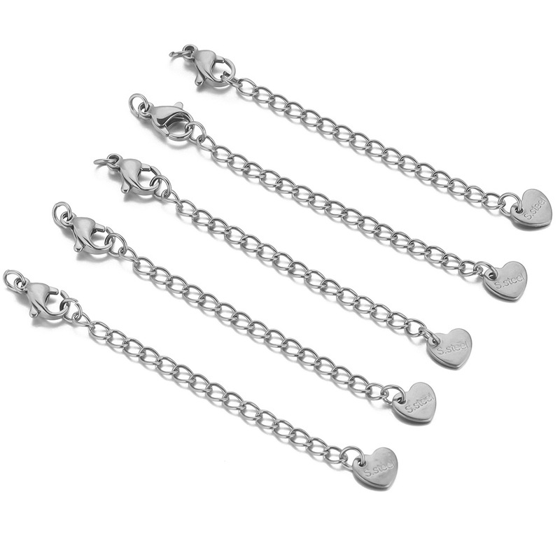 ステンレス鋼延長チェーンチタン鋼セットロブスタークラスプビーズテールチェーンネックレス延長チェーン diy アクセサリーチタン鋼テールチェーン|undefined