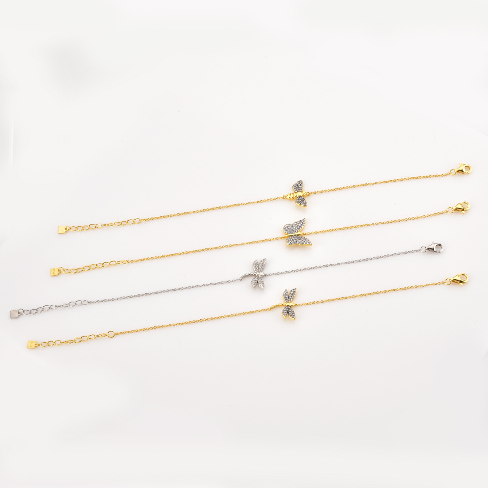 18K Gold Plated, Platinum Plated Plating Material 925 Sterling Silver Bracelets Simple Style