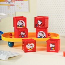 正版三丽鸥凯蒂猫元气系六宫格文具收纳盒 HelloKitty整理装饰盒