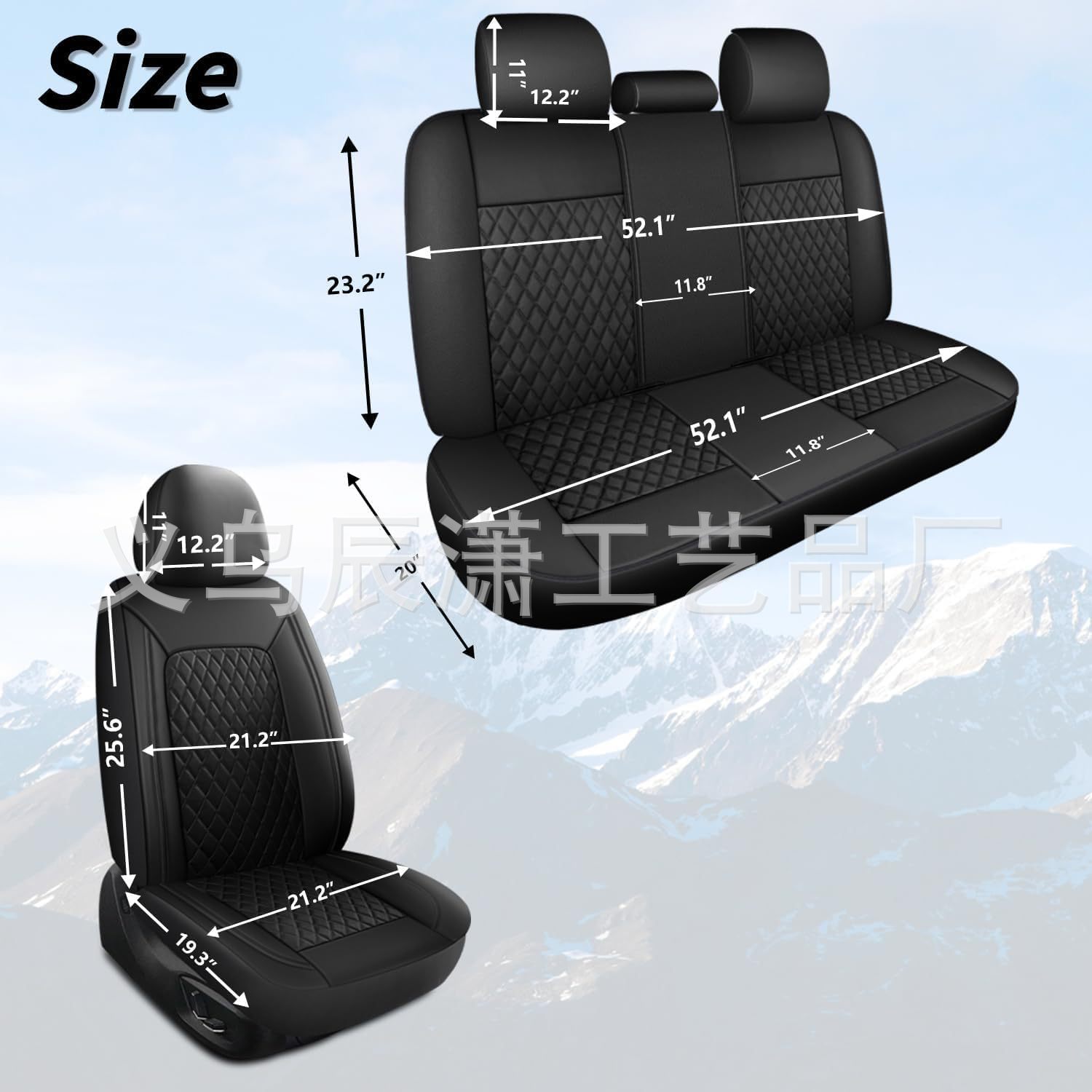 Cross-Border Hot-Selling New Model Single-Line Diamond Quilted Embroidered Pu Leather Universal Car Seat Cover 5-Seater Car Seat Cushion