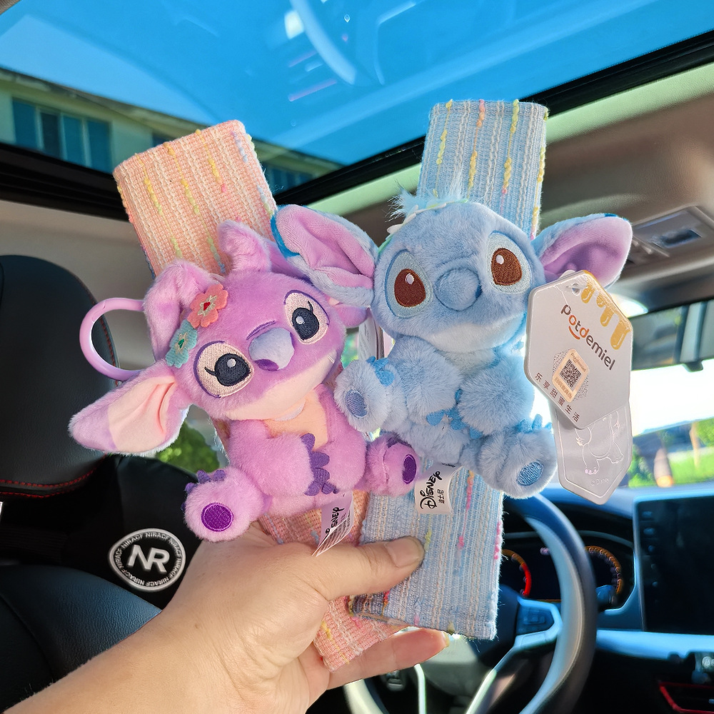 New Stitch Doll Car Seat Belt Shoulder Cover Car Decoration Anti-Stranglehold Anti-Wear Clothing Car Decoration
