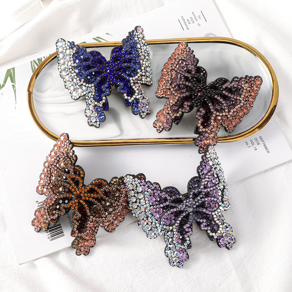 Dame Schmetterling Strass Haarklammer display picture 2