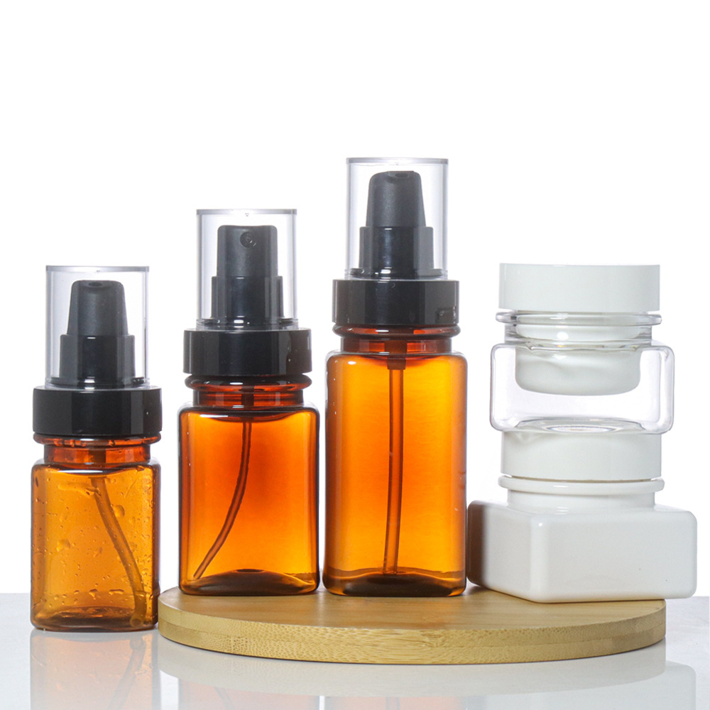 现货白茶色医美方瓶30g面霜空瓶60ml水乳华液药妆瓶子100ml分装