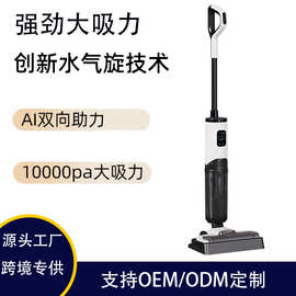 跨境家用无线洗地机吸拖一体机大吸力自清洁智能显屏拖地机擦地机