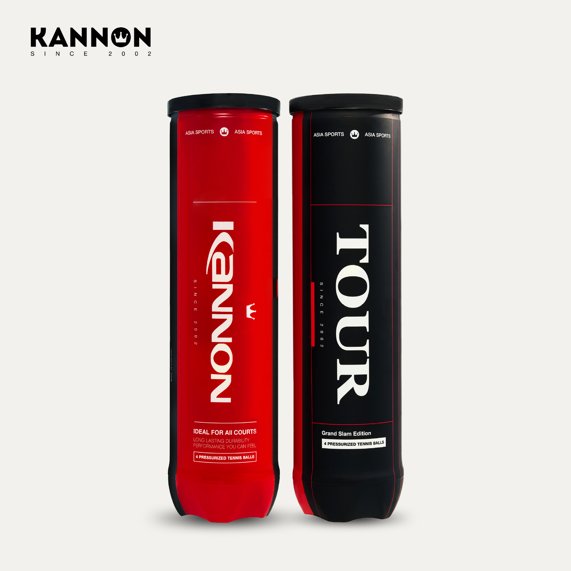 Kannon Kanglong Tennis Crown Tour P4 Competition Tennis Canister 4 Constant Pressure Balls Tennis