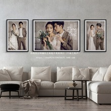 婚纱照相框组合挂墙照片墙影楼水晶洗照片宝宝照全家福放大金色