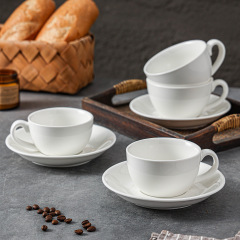 大容量咖啡杯子拿铁杯简约马克杯拉花陶瓷杯小众咖啡杯轻奢高级感