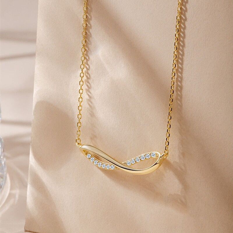 Minimalistische Mobius Ring Halskette Mit Strass Für Damen_voghion.com