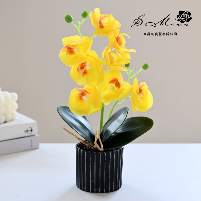 Flores falsas impresión 3D película de orquídea mariposa sensación pequeña simulación de bonsai decoración interior creativa decoración simulación de maceta