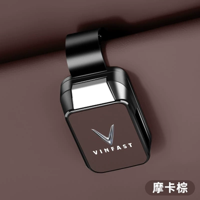 LUX car advanced VF8 – Car Glasses Clip/Bill Clip - vinfast-glasses-clip-y001-leather-style-mocha-brown