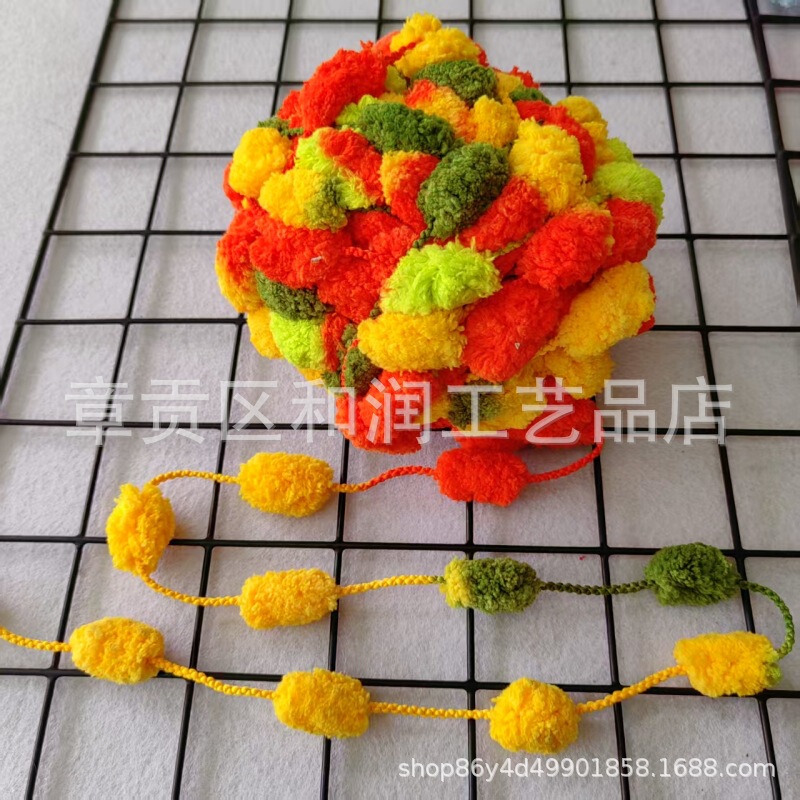 幼稚園アートエリアの壁装飾レイアウト素材カラフルな毛玉糸パーティション織りエリア DIY 吊り下げ装飾品|undefined