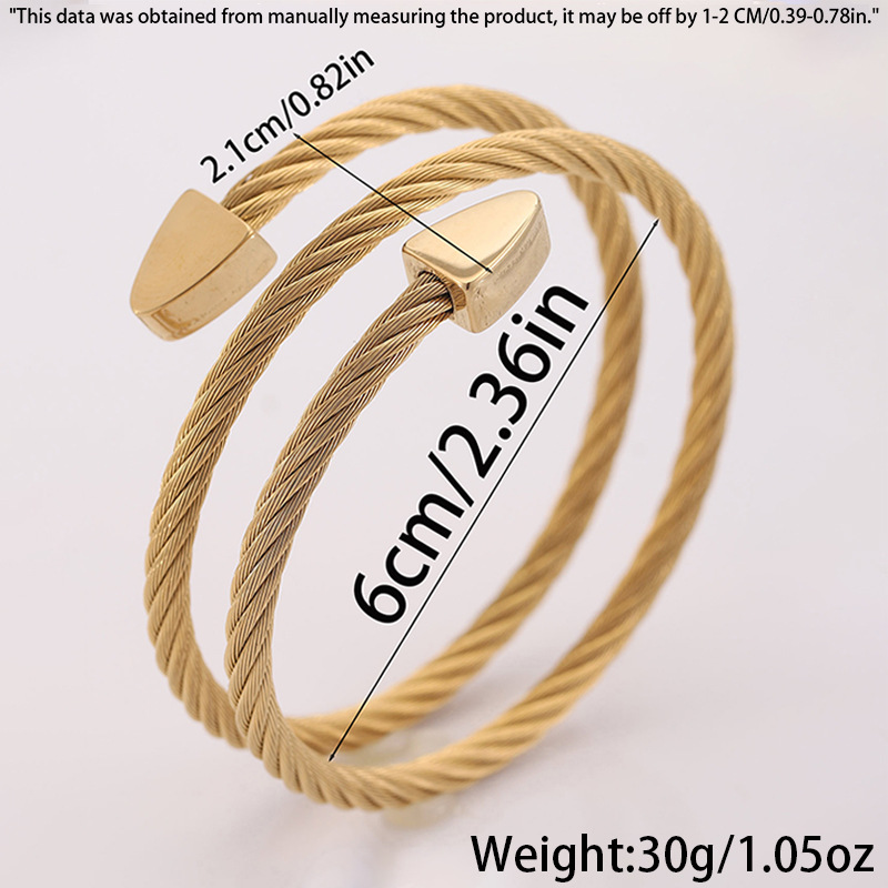 Personalidad de acero abierto flecha de acero de titanio pulsera de acero femenina nicho minimalista diseño envuelto tres capas no decolor joyas de pulsera