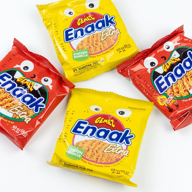 Gemez Chicken Crispy Noodles Spicy Bbq Chicken Flavor Snack 1 Piece 80 Small Packs 1 Pack 28g Wholesale