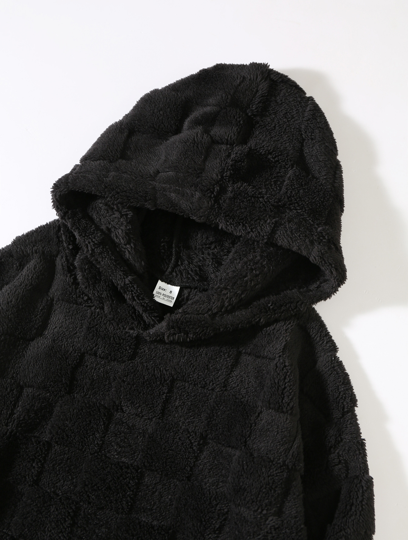 Men's Hooded Sweatshirt For Men Coral Fleece Plaid Casual Outerwear_voghion.com