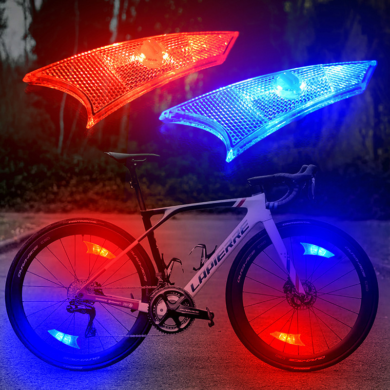 国境を越えた電気商自転車スポークランプマウンテンバイク風火輪夜に夜行灯車輪灯自転車装飾灯に乗る|undefined
