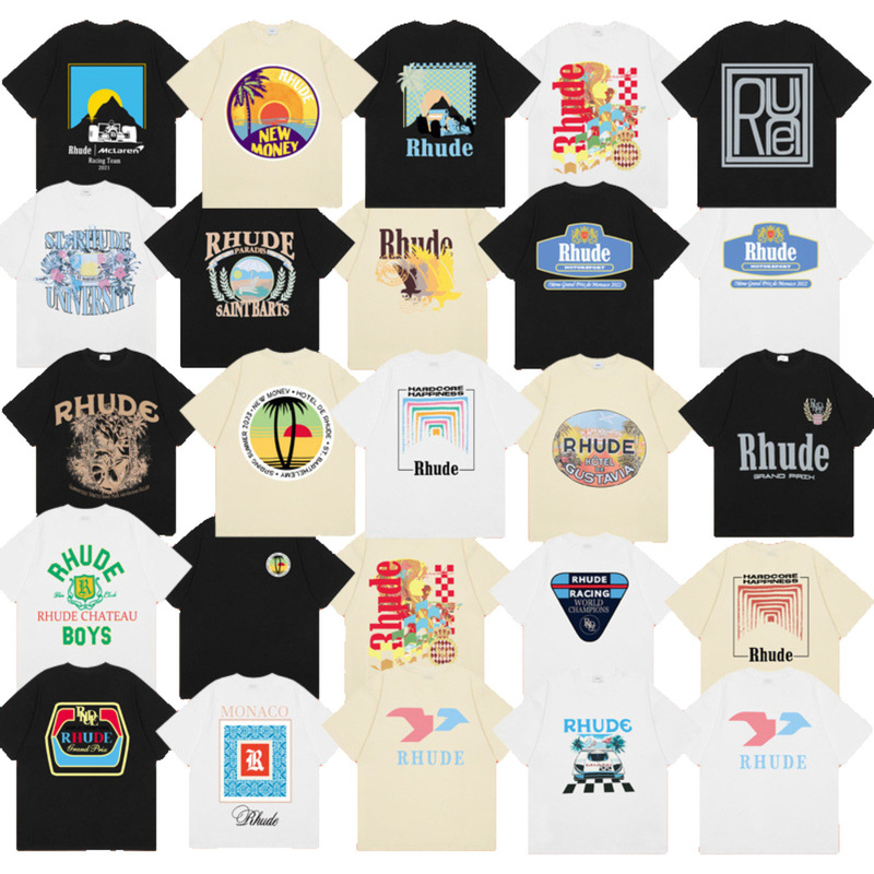 Cross-border source Los Angeles niche fashion clothing rhude star with loose fashion bottoming short sleeve T-shirt