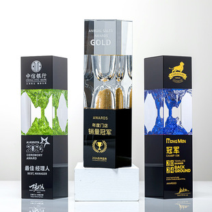 Hourglass Classy Crystal Trophy Customized Corporate Anniversary Celebration Sales Champion Competition Honorary Award Outstanding Employee