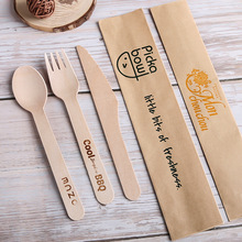 环保可降解木餐具一次性木质刀叉勺独立套装甜品蛋糕勺西餐木刀叉