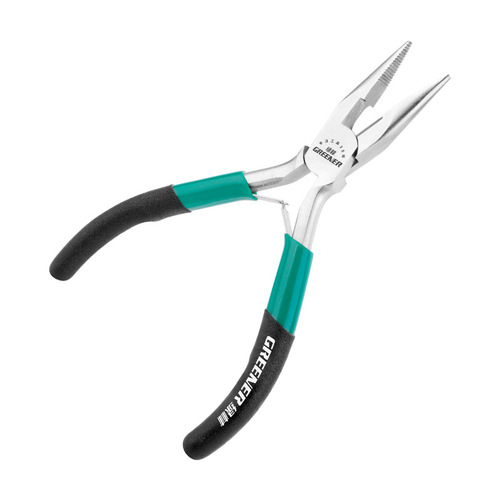 Green forest needle nose pliers mini 5-inch multi-functional top cutting oblique flat mouth curved mouth small pliers DIY handmade needle nose pliers