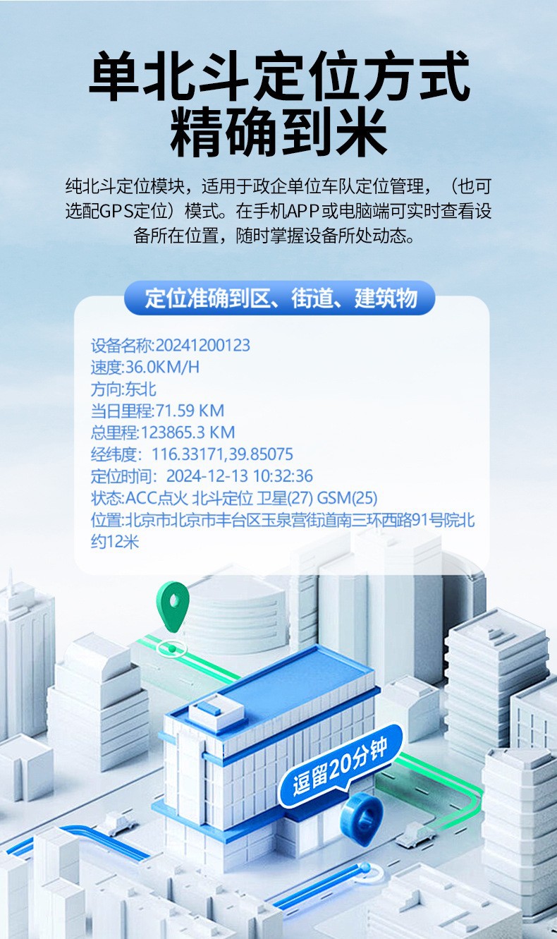 Beidou 4g Dual-Frequency High-Precision Locator Vehicle-Mounted Gps for Engineering Machinery Fleet Management, Fuel Consumption, Temperature and Humidity Data Collection
