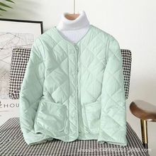 2024新款羽绒棉衣女短款加绒加厚内胆棉服圆领保暖打底内穿小棉袄