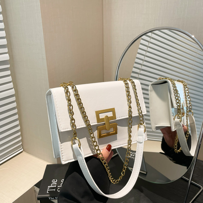 2025 nueva tendencia bolso de hombro europeo y americano bolso de mujer retro cadena de moda bolso pequeño bloqueo textura mochila