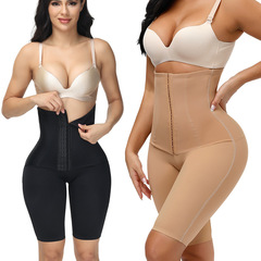 Cross-border hot selling European and American large-size high-waisted breasted and powerful tummy-control pants with waist corset and tummy-shaping body-shaping pants