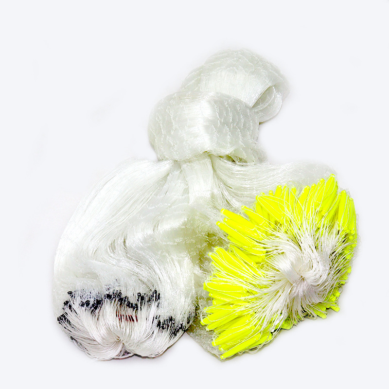 工厂直销塑料浮粘网浮沉网铅坠挂网单层三层占鱼渔网50100米批发