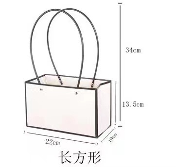 Bolso de mano de piel de vaca gruesa, bolso de arreglo floral, caja de regalo de flores del día de la madre, caja de material de embalaje floral, regalo de floristería