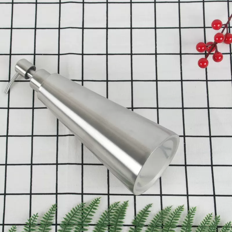 现货304不锈钢皂液器800ml大锥形酒店KTV洗发水沐浴露洗手液瓶