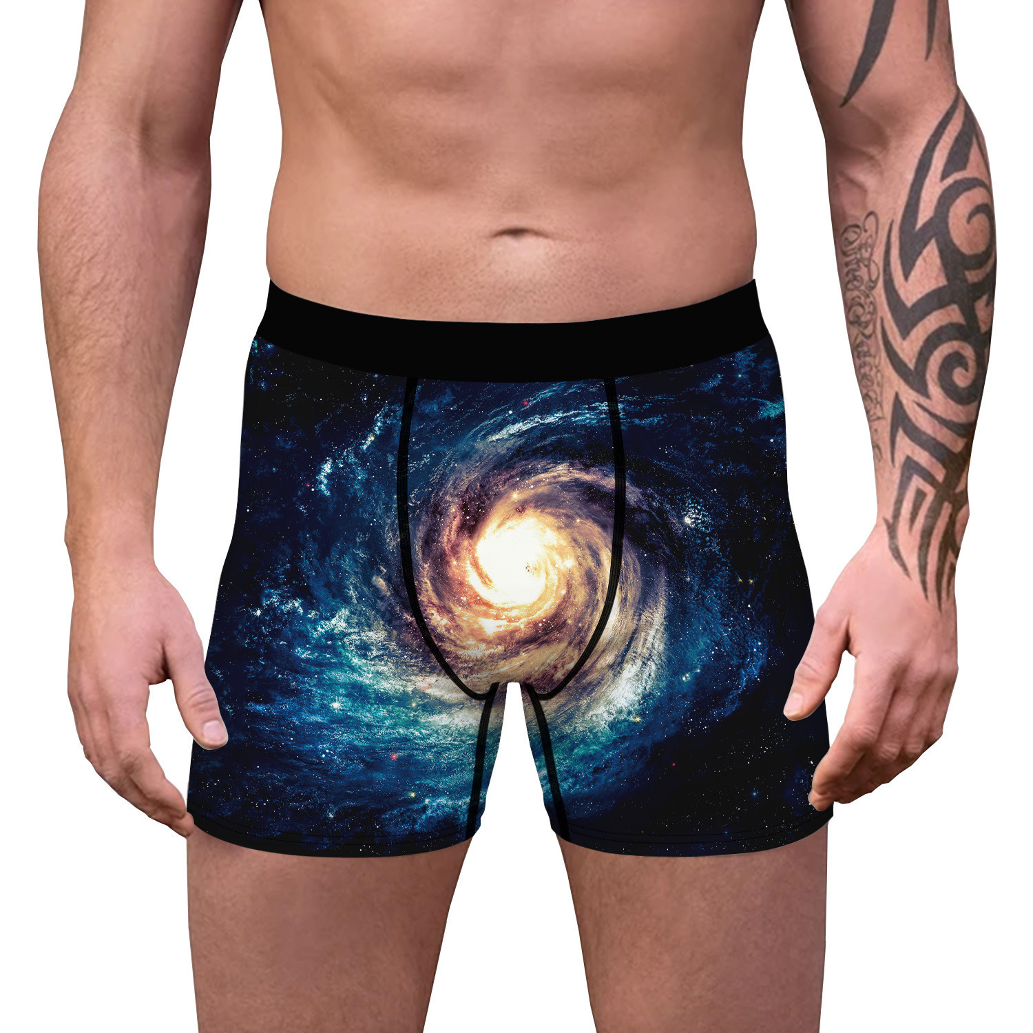 Intimo sexy da uomo con stampa digitale New Bite Finger Red Lip, leggings piatti comodi e traspiranti_voghion.com