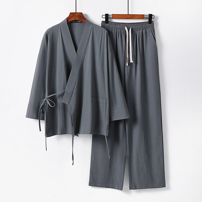 Chinese Style Linen Suit Men's Three-Quarter Sleeve Shirt Large Size Men's Tang Suit Improved Han Dynasty Robe Cotton and Linen Two-Piece Set for Men Chinese Style Linen Suit Men's Three-Quarter Sleeve Shirt Large Size Men's Tang Suit Improved Han Dynasty Robe Cotton and Linen Two-Piece Set for Men