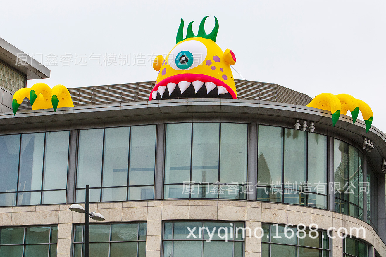 怪物充气卡通 户外美陈充气装饰 大型充气卡通 LED灯光 福建气模