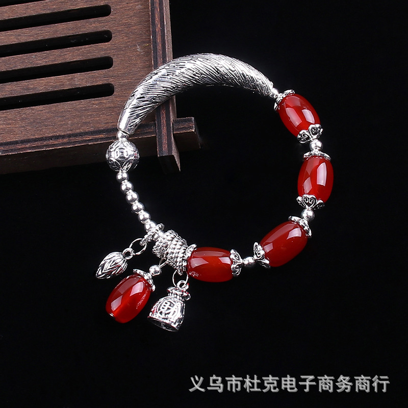Red Agate Silver Pendant for Instant Wealth, Chuangduobao Bracelet, Wholesale for Kuaishou Live Streaming, Korean Version Bracelet Red Agate Silver Pendant for Instant Wealth, Chuangduobao Bracelet, Wholesale for Kuaishou Live Streaming, Korean Version Bracelet