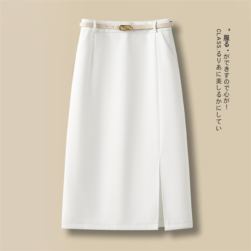 开叉半身裙女春秋款中长款2025新款高腰显瘦高端中长款a字包臀裙|undefined