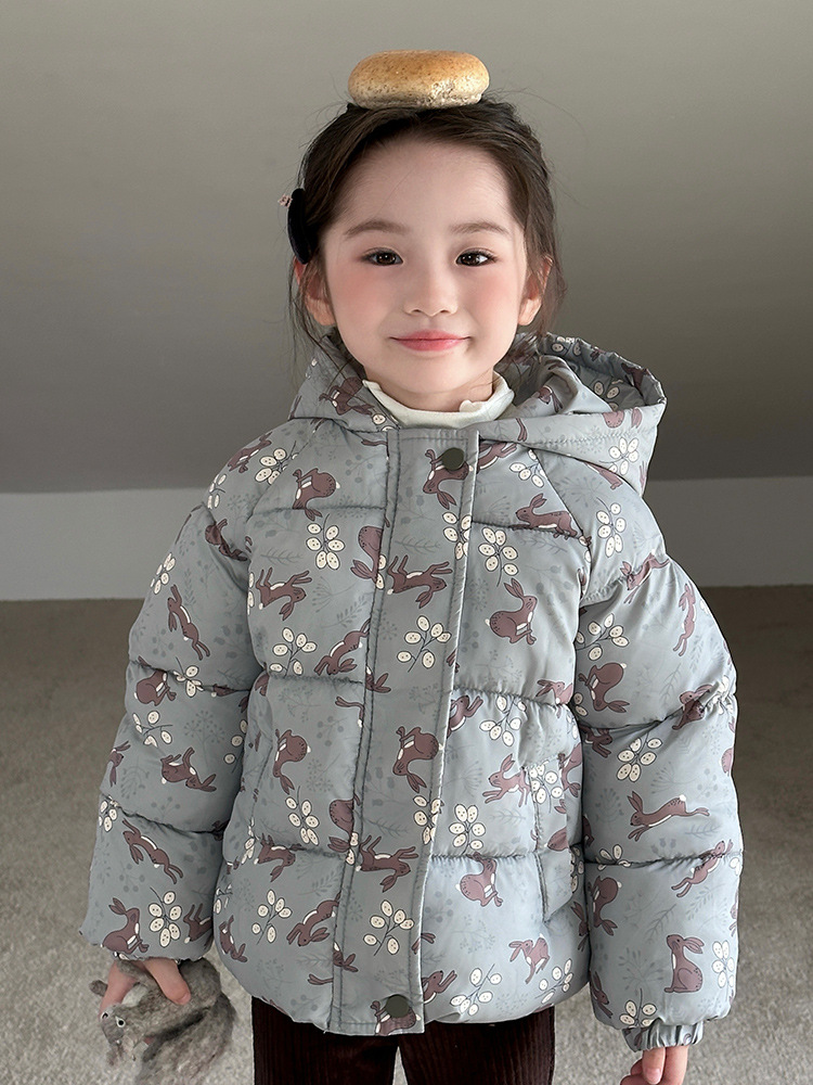 Invierno nuevo chaqueta de plumón para niños niñas niñas bebés de color nórdico de dibujos animados abrigo de algodón