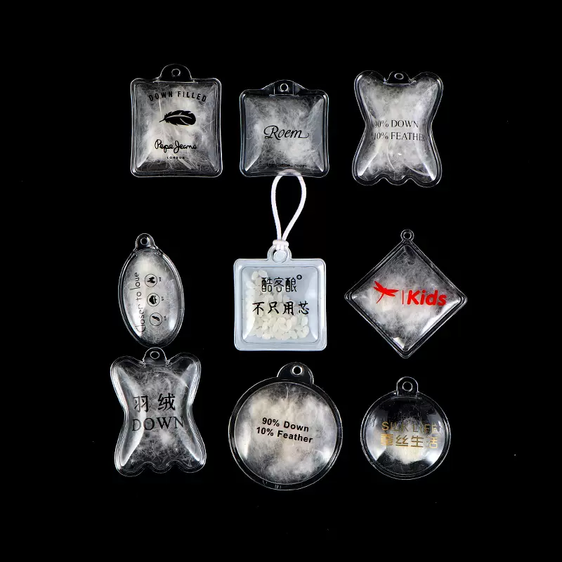 加工定制羽绒充气泡标吊牌透明pvc可LOGO潮牌环保印花定做