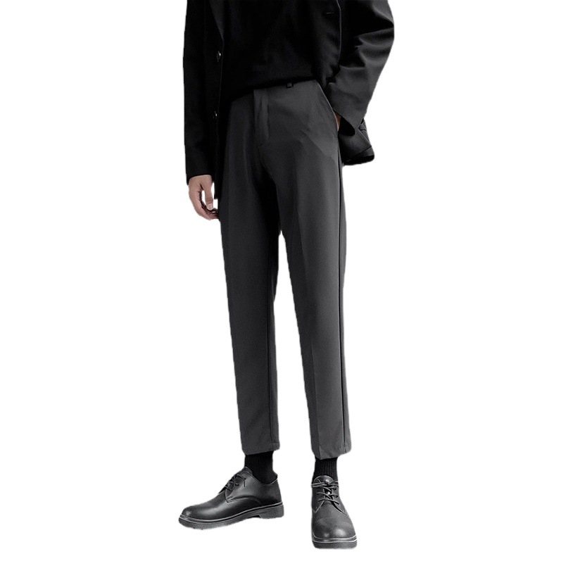 Primavera y otoño nuevos pantalones de traje de los hombres de estilo coreano de moda slim fit flaco casual pantalones largos de los hombres pantalones de traje sueltos rectos