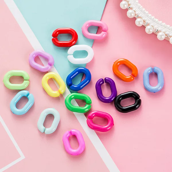 DIY Acrylic Plastic 18*24mm U-Shaped Jewelry Accessories Open Ring Can Be Used to Form a Chain, Detachable Pendant, Creative