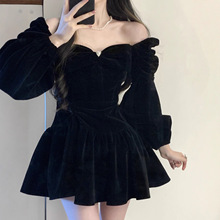 小礼服女2025秋冬新款黑色性感宴会晚礼服短款名媛聚会生日连衣裙