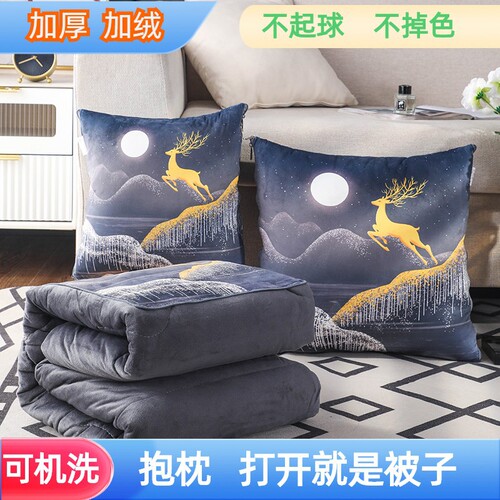 Thickened pillow blanket two-in-one winter folding car cushion office nap pillow quilt wholesale 