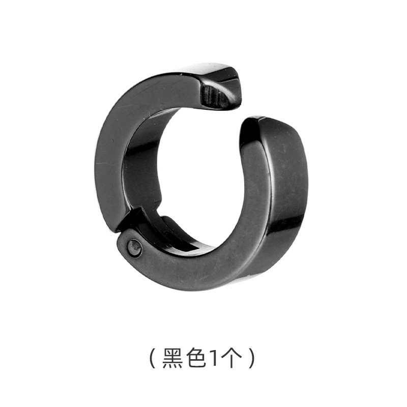 3978#-2 black stainless steel ear clip (single)